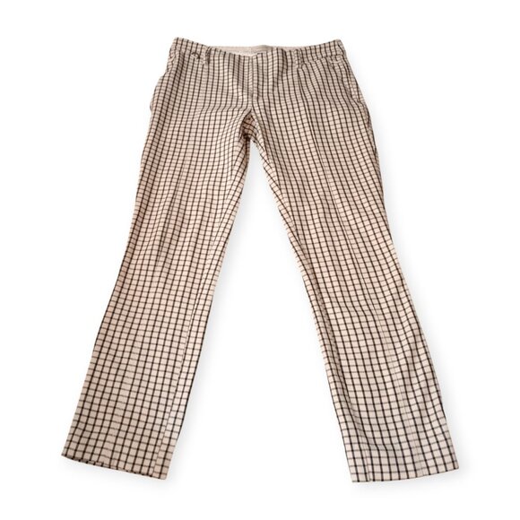 ANTHROPOLOGIE Mid-Rise Plaid Straight Leg Trousers 0 - Picture 1 of 9